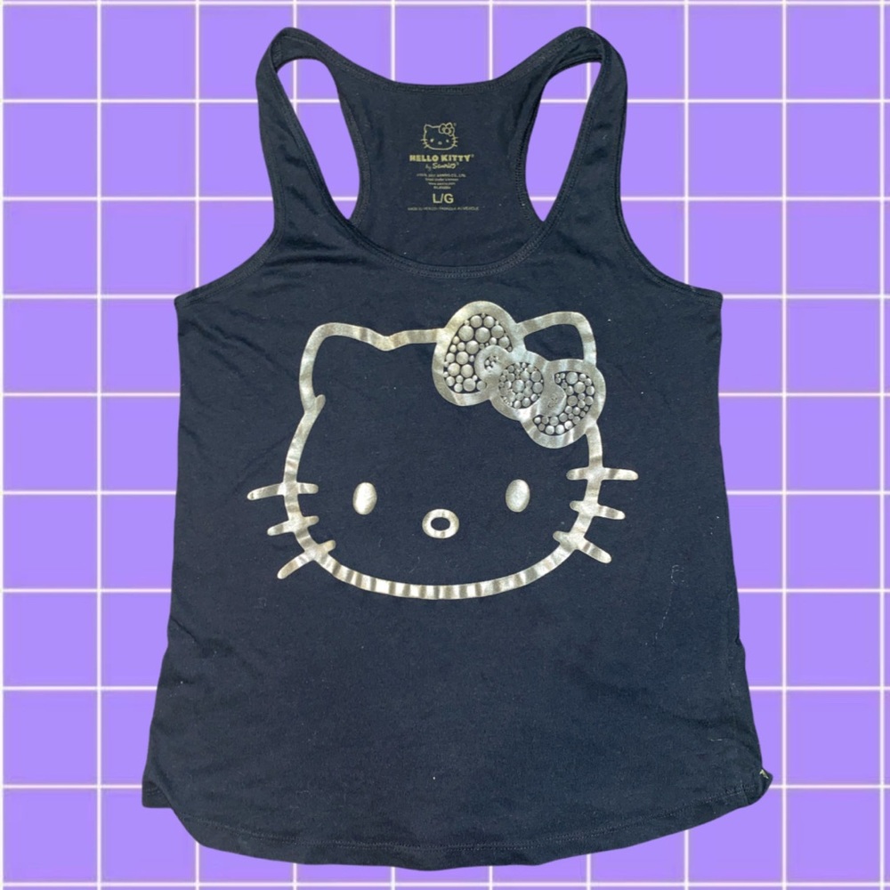 Hello Kitty black and gold tank top
